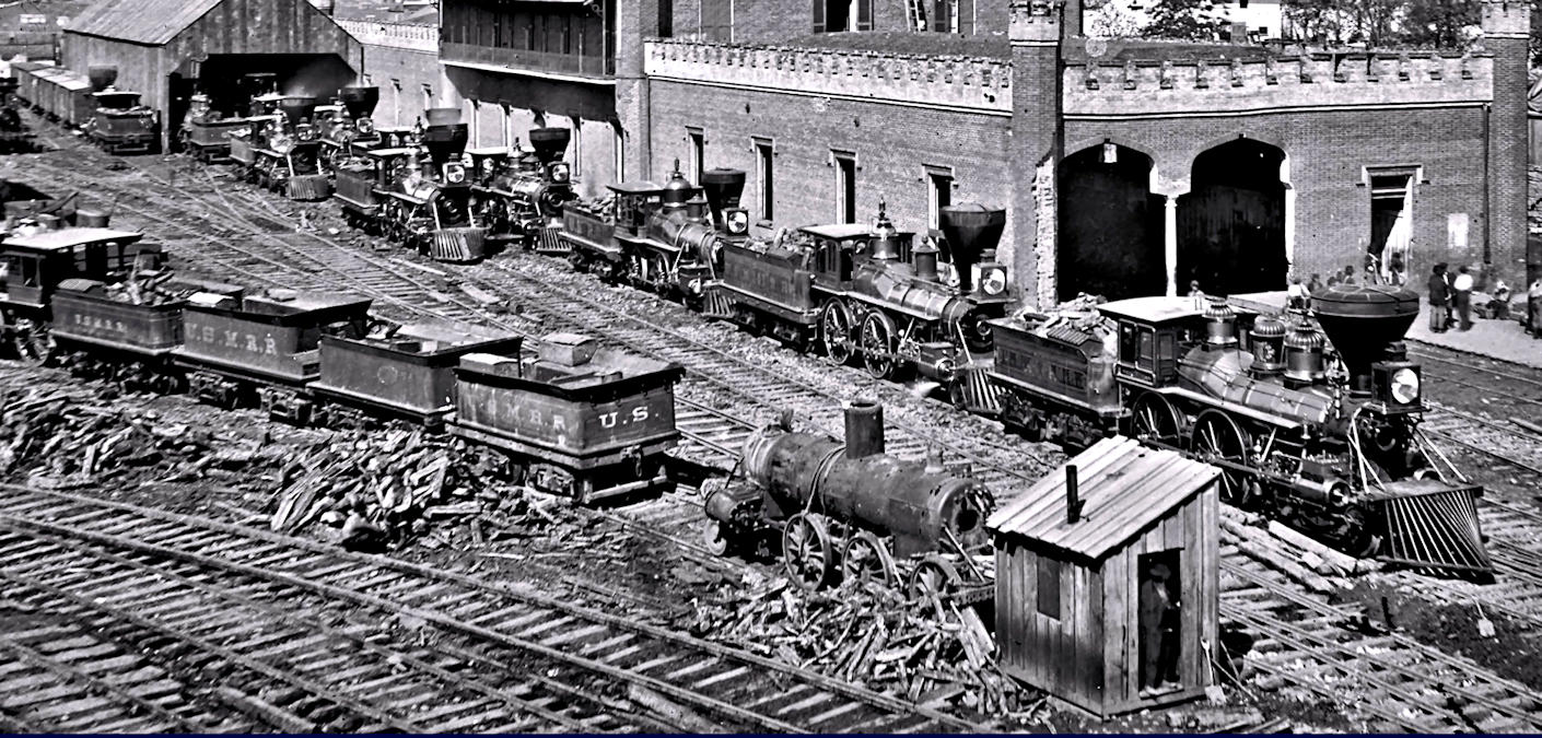 Locomotives at Nashville, Tennessee, 1864